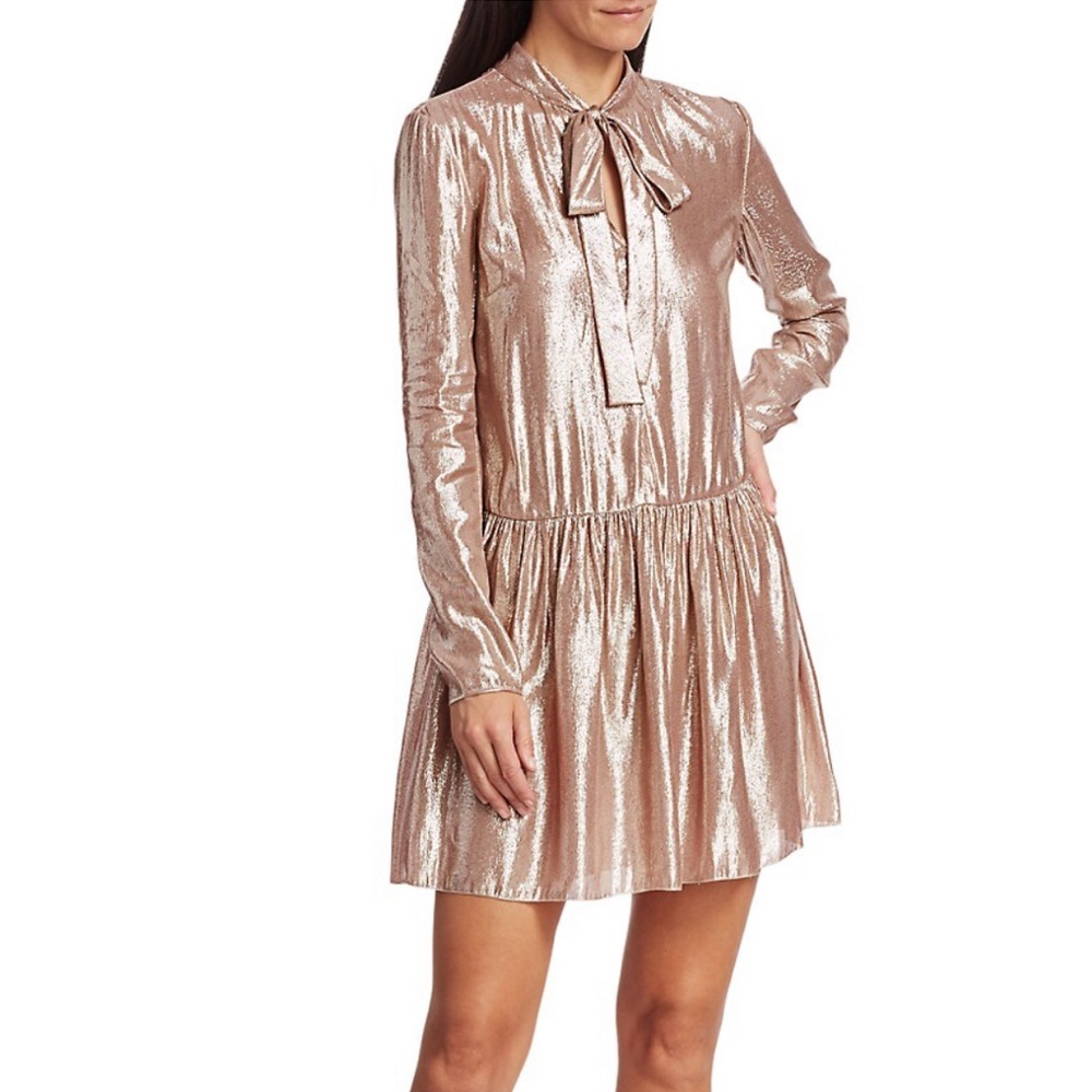 RedValentino Lamé drop waist dress